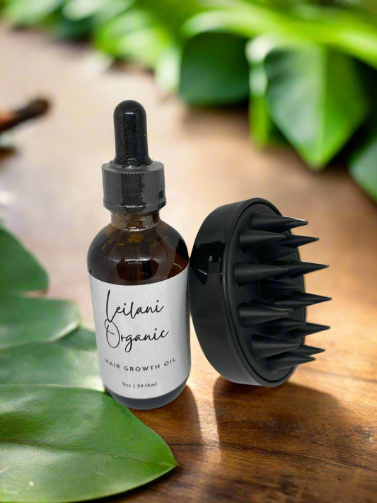 Organic Hair Growth Oil and Scalp Massager Bundle